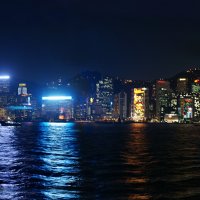 Hong Kong Island Night Panorama